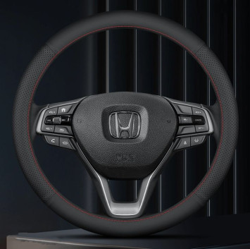 Оплетка на руль Carlife "Nardo" М, Чёрный/Красный с перфорацией