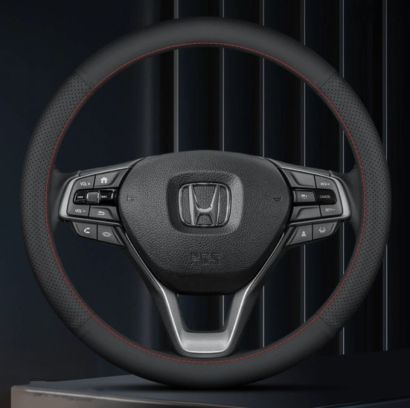 Оплетка на руль   Carlife  &quot;Nardo&quot; М,  Чёрный/Красный с перфорацией