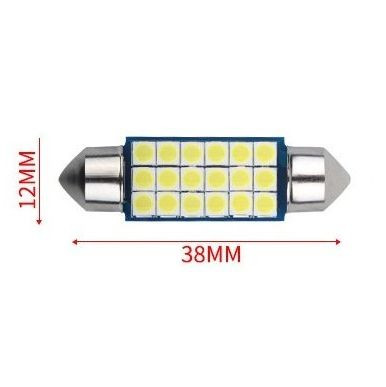SOLAR  Свет-од  12V  T11x39  18 SMD 1210 C5W  SV8.5  белый