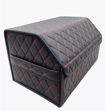 Сумка органайзер в багажник «L» 70/35/25 черный/шов красный (без картона, на оргалите)