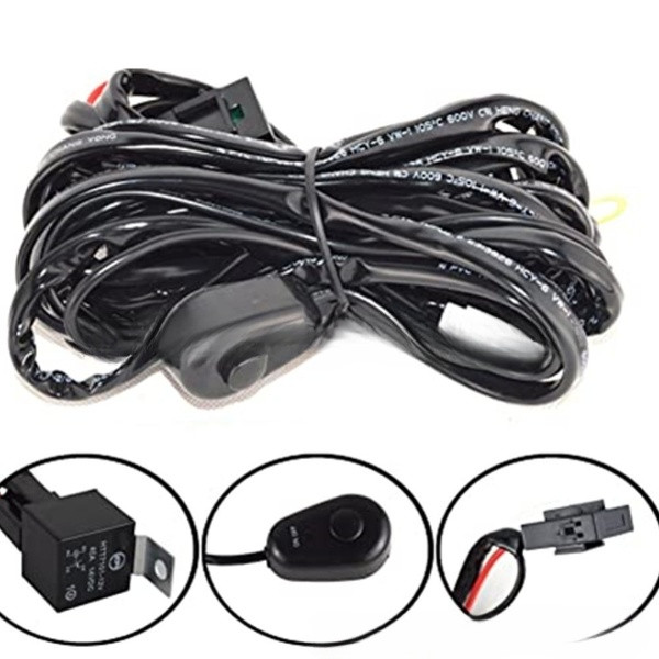 Комплект для подключения дополнительных фар с реле, кнопка/3м/ реле/ 12-24V