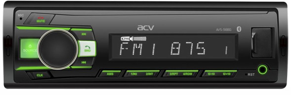 Автомагн.  ACV-918BG  (зеленый)  USB/SD/FM ресивер Bluetooth (со съемной панелькой)