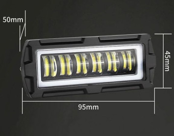 Фара Off Road SOLAR ближний свет 6 COB, 40W, ЛИНЗА 5D + ангельский глаз (95х45мм) 12V