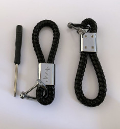 Брелок кожа плетенная  JEEP  Черный