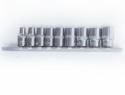 DC Набор торцевых головок (металлический холдер) 1/4" 9 предметов (короткие)