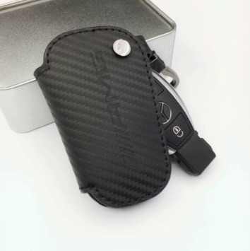 Чехол для ключа зажигания AMG  карбон экокожа черный
