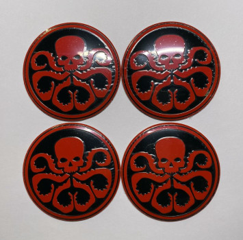 Этикетки на диски (метал)  диам. 56,5мм.  &quot;MEDUZA&quot; красный  (4 шт.)