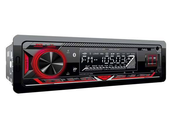 Автомагн.  AURA AMH-301BT Black/Red USB/SD ресивер , 4х51 Вт