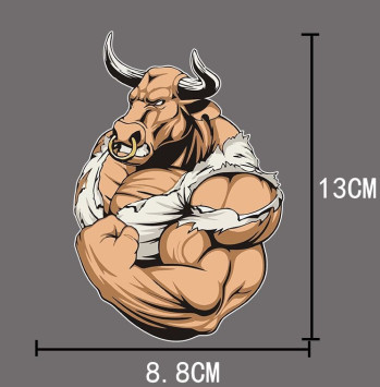 Наклейка &quot;бык качок&quot;  13x8,8см.