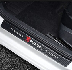 Наклейки защитные на пороги  карбон (60см-2шт; 40см-2шт.)  4шт.  PEUGEOT