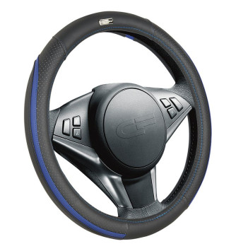Оплетка на руль   CF  STEP - М, Чёрный/Чёрный/Синий