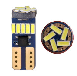 SOLAR  Свет-од  12V  T10 15 SMD (4014) W5W  W2.1x9.5d белый (с обманкой)