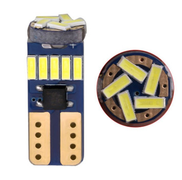 SOLAR  Свет-од  12V  T10 15 SMD (4014) W5W  W2.1x9.5d белый (с обманкой)