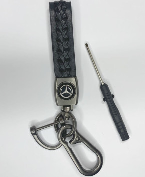 Брелок кожа LUX  MERCEDES  Черный