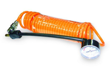 Шланг AVS HS-01 воздушный спиральный  4м с манометром