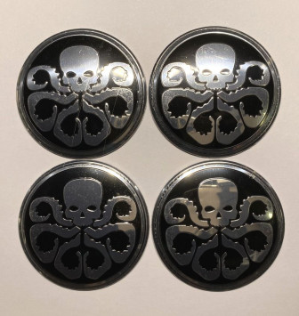 Этикетки на диски (метал)  диам. 56,5мм.  &quot;MEDUZA&quot; черный  (4 шт.)