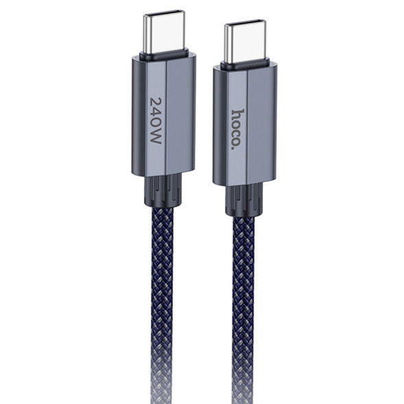 Кабель HOCO  USB - Type-C  (1.8м) 60W тканевый, синий U134