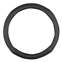 Оплетка на руль   Carlife  "Arezzo" М,  Чёрный/Чёрный пористая кожа с карбоном