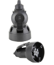 Разьём для прицепа розетка металл.12В 7-WAY пластмас. (компл.:папа+мама)