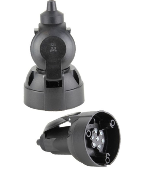 Разьём для прицепа розетка металл.12В 7-WAY пластмас. (компл.:папа+мама)