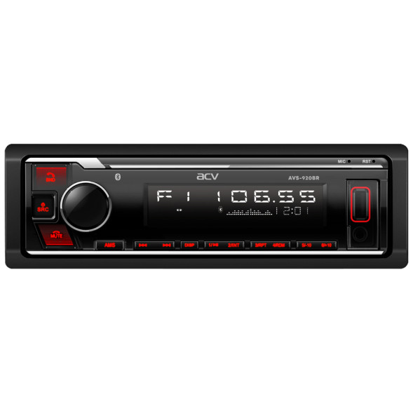 Автомагн.  ACV-920BR  (красный)  USB/SD/FM ресивер Bluetooth (со съемной панелькой)