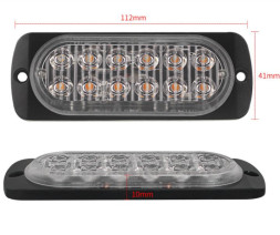 Ходовые огни  SOLAR  12 SMD  112*41*10мм (ультратонкие) (режим стробоскопа) белый