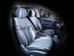 Накидки Фронт  «CARBON»  Серый/Серый/Серый  (полиэстер карбон/экокожа)