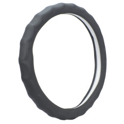 Оплетка на руль   Carlife  "Wave" М,  Чёрный/Чёрный ребристая