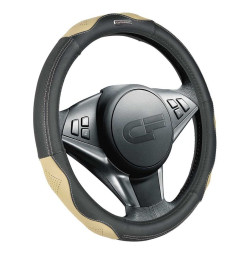 Оплетка на руль   CF  STORM - М, Чёрный/Бежевый (кожа)