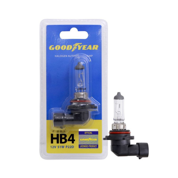Автолампа GOODYEAR  12V  НB4 12V 51W P22d  (блистер)