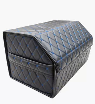 Сумка органайзер в багажник «M» 50/35/25 черный/шов синий (без картона, на оргалите)