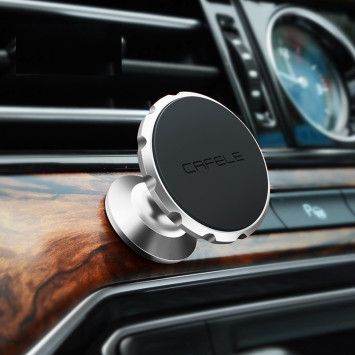 Держатель телефона Cafele на торпеду (скотч двухсторонний) (усиленный магнит) Серебро