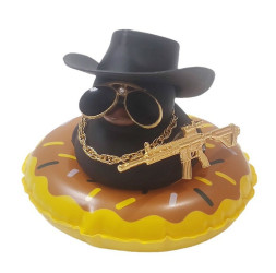 Игрушка на торпедо "УТКА" (надувной круг)  9см*7,5см