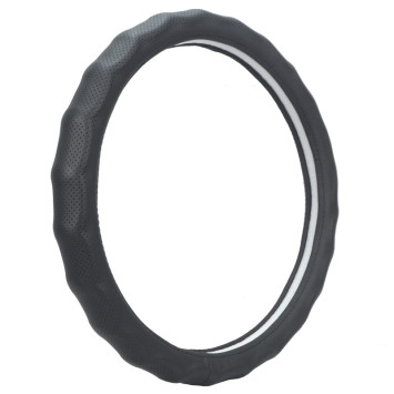 Оплетка на руль   Carlife  &quot;WavePerf&quot; М,  Чёрный/Чёрный ребристая с перфорацией