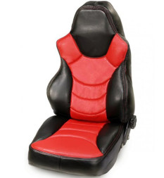 Авточехлы Экокожа Hyundai Solaris седан с 2010-2014г- черный-красный (раздел.) PILOT RECARO