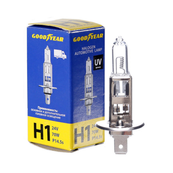 Автолампа GOODYEAR  24V  Н1  70W  P14,5s  (картон)