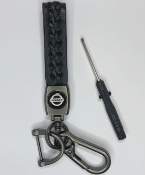 Брелок кожа LUX  NISSAN  Черный