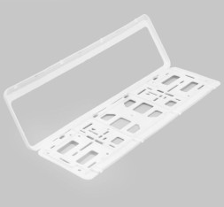 Рамка номера пластик  Белая с защелкой (книжка)