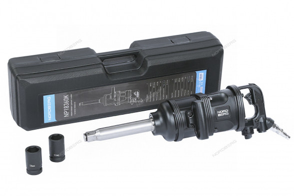 Ударный пневмогайковерт NORDBERG NP18360K для грузовых автомобилей (1&quot;, 3600 Нм, кейс) 