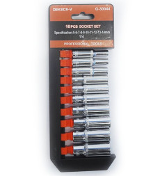 DC Набор торцевых головок (пластиковый холдер) 3/8" 9 предметов (длинные)