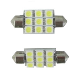 SOLAR  Свет-од  12V  T11x39  9 SMD 5050 C5W  SV8.5 белый