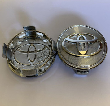 Заглушка (колпачок) на литой диск мод. TOYOTA  хром рифленый  ( D57/D52)