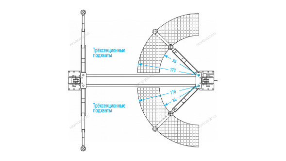 Двухстоечный подъемник Nordberg N4122H1M-5T с верхней синхронизацией