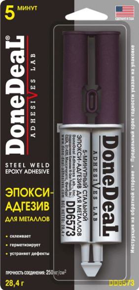 DD 6573 5-минутный эпокси-адгезив для металлов (цвет: серый) 213 кг/см2.