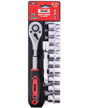 RedMark  Набор головок 6 гранных 1/2&quot; c трещеткой Dr 12 предметов (10-24 мм)