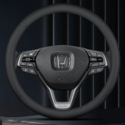 Оплетка на руль   Carlife  - М,  Чёрный/Чёрный с перфорацией (№2)