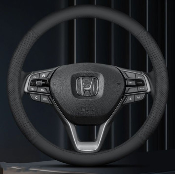 Оплетка на руль Carlife - М, Чёрный/Чёрный с перфорацией (№2)