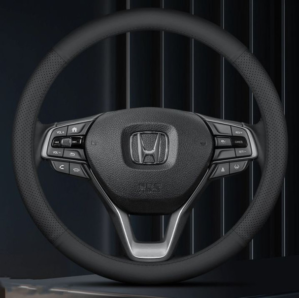 Оплетка на руль   Carlife  &quot;Leon&quot; М,  Чёрный/Чёрный с перфорацией