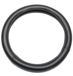 Оплетка на руль  DC  STANDART M  гладкая экокожа черная с коричневой строчкой