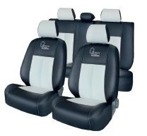 АВТОЧЕХЛЫ Экокожа Toyota Camry VII с 2012г- черный-серый